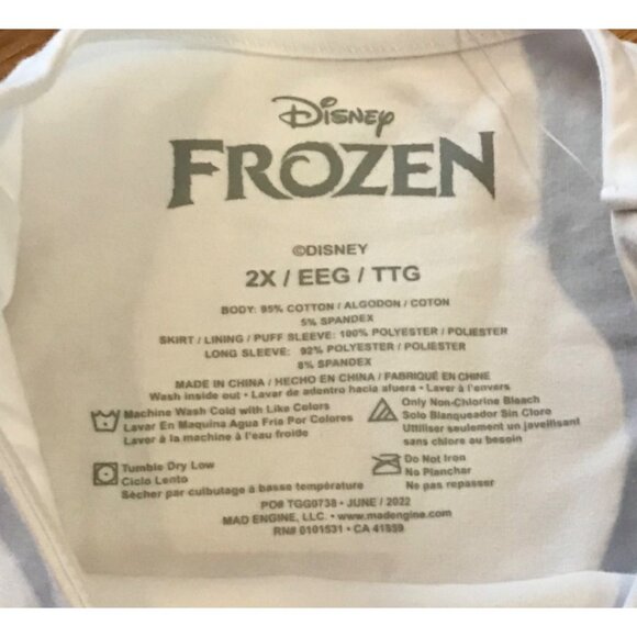 Disney Frozen Princess Elsa Dress Size 2X Blue Silver Snowflake Halloween - Picture 4 of 9